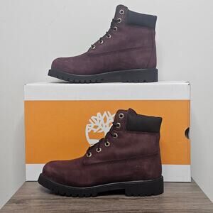 Timberland Unisex 6" WaterProof Boots   Women's Size 7   Burgandy Nubuck NWT